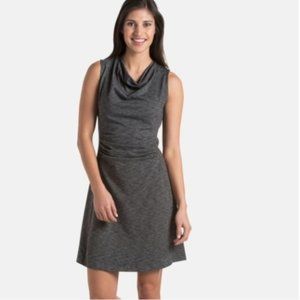 Kuhl Womens Size M Medium Cowl Neck Dress, Ruched Sleeveless Black